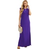 image:imageGRECERELLE 2026 Women YearRound Casual Round Neck Loose Split WrinkleFree Long Maxi Vacation Dress with Pockets XXS4XLDark Purple