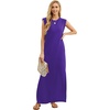 image:imageGRECERELLE 2026 Women YearRound Casual Round Neck Loose Split WrinkleFree Long Maxi Vacation Dress with Pockets XXS4XLDark Purple