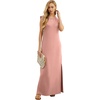 image:imageGRECERELLE 2026 Women YearRound Casual Round Neck Loose Split WrinkleFree Long Maxi Vacation Dress with Pockets XXS4XLDeep Pink