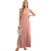 image:imageGRECERELLE 2026 Women YearRound Casual Round Neck Loose Split WrinkleFree Long Maxi Vacation Dress with Pockets XXS4XLDeep Pink