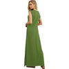 image:imageGRECERELLE 2026 Women YearRound Casual Round Neck Loose Split WrinkleFree Long Maxi Vacation Dress with Pockets XXS4XLDill Green