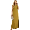 image:imageGRECERELLE 2026 Women YearRound Casual Round Neck Loose Split WrinkleFree Long Maxi Vacation Dress with Pockets XXS4XLGinger