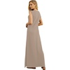 image:imageGRECERELLE 2026 Women YearRound Casual Round Neck Loose Split WrinkleFree Long Maxi Vacation Dress with Pockets XXS4XLGray Brown