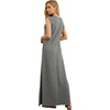 image:imageGRECERELLE 2026 Women YearRound Casual Round Neck Loose Split WrinkleFree Long Maxi Vacation Dress with Pockets XXS4XLHeather Grey