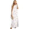 image:imageGRECERELLE 2026 Women YearRound Casual Round Neck Loose Split WrinkleFree Long Maxi Vacation Dress with Pockets XXS4XLInk Lotus