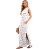 image:imageGRECERELLE 2026 Women YearRound Casual Round Neck Loose Split WrinkleFree Long Maxi Vacation Dress with Pockets XXS4XLInk Lotus