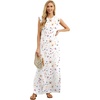 image:imageGRECERELLE 2026 Women YearRound Casual Round Neck Loose Split WrinkleFree Long Maxi Vacation Dress with Pockets XXS4XLInk Lotus
