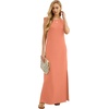image:imageGRECERELLE 2026 Women YearRound Casual Round Neck Loose Split WrinkleFree Long Maxi Vacation Dress with Pockets XXS4XLLight Orange