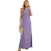 image:imageGRECERELLE 2026 Women YearRound Casual Round Neck Loose Split WrinkleFree Long Maxi Vacation Dress with Pockets XXS4XLLilac