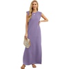 image:imageGRECERELLE 2026 Women YearRound Casual Round Neck Loose Split WrinkleFree Long Maxi Vacation Dress with Pockets XXS4XLLilac