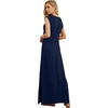 image:imageGRECERELLE 2026 Women YearRound Casual Round Neck Loose Split WrinkleFree Long Maxi Vacation Dress with Pockets XXS4XLNavy Blue