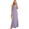 image:imageGRECERELLE 2026 Women YearRound Casual Round Neck Loose Split WrinkleFree Long Maxi Vacation Dress with Pockets XXS4XLPurple