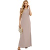 image:imageGRECERELLE 2026 Women YearRound Casual Round Neck Loose Split WrinkleFree Long Maxi Vacation Dress with Pockets XXS4XLRose Brown