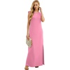 image:imageGRECERELLE 2026 Women YearRound Casual Round Neck Loose Split WrinkleFree Long Maxi Vacation Dress with Pockets XXS4XLRose Red