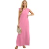 image:imageGRECERELLE 2026 Women YearRound Casual Round Neck Loose Split WrinkleFree Long Maxi Vacation Dress with Pockets XXS4XLRose Red
