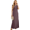 image:imageGRECERELLE 2026 Women YearRound Casual Round Neck Loose Split WrinkleFree Long Maxi Vacation Dress with Pockets XXS4XLRosewood