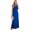 image:imageGRECERELLE 2026 Women YearRound Casual Round Neck Loose Split WrinkleFree Long Maxi Vacation Dress with Pockets XXS4XLRoyal Blue