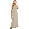 image:imageGRECERELLE 2026 Women YearRound Casual Round Neck Loose Split WrinkleFree Long Maxi Vacation Dress with Pockets XXS4XLVanilla Color