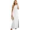 image:imageGRECERELLE 2026 Women YearRound Casual Round Neck Loose Split WrinkleFree Long Maxi Vacation Dress with Pockets XXS4XLWhite