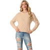 image:imageGRECERELLE 2026 Womens Fall Winter Long Sleeve Casual Pullover Sweater TopsApricot