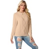 image:imageGRECERELLE 2026 Womens Fall Winter Long Sleeve Casual Pullover Sweater TopsApricot