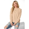image:imageGRECERELLE 2026 Womens Fall Winter Long Sleeve Casual Pullover Sweater TopsApricot