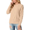 image:imageGRECERELLE 2026 Womens Fall Winter Long Sleeve Casual Pullover Sweater TopsApricot