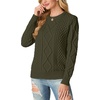 image:imageGRECERELLE 2026 Womens Fall Winter Long Sleeve Casual Pullover Sweater TopsArmy Green