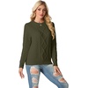 image:imageGRECERELLE 2026 Womens Fall Winter Long Sleeve Casual Pullover Sweater TopsArmy Green