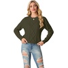 image:imageGRECERELLE 2026 Womens Fall Winter Long Sleeve Casual Pullover Sweater TopsArmy Green