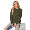 image:imageGRECERELLE 2026 Womens Fall Winter Long Sleeve Casual Pullover Sweater TopsArmy Green
