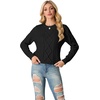 image:imageGRECERELLE 2026 Womens Fall Winter Long Sleeve Casual Pullover Sweater TopsBlack