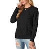 image:imageGRECERELLE 2026 Womens Fall Winter Long Sleeve Casual Pullover Sweater TopsBlack