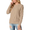 image:imageGRECERELLE 2026 Womens Fall Winter Long Sleeve Casual Pullover Sweater TopsCamel