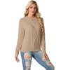 image:imageGRECERELLE 2026 Womens Fall Winter Long Sleeve Casual Pullover Sweater TopsCamel