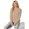 image:imageGRECERELLE 2026 Womens Fall Winter Long Sleeve Casual Pullover Sweater TopsCamel