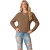image:imageGRECERELLE 2026 Womens Fall Winter Long Sleeve Casual Pullover Sweater TopsChocolate Brown