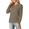 image:imageGRECERELLE 2026 Womens Fall Winter Long Sleeve Casual Pullover Sweater TopsCocoa