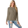 image:imageGRECERELLE 2026 Womens Fall Winter Long Sleeve Casual Pullover Sweater TopsCocoa