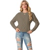 image:imageGRECERELLE 2026 Womens Fall Winter Long Sleeve Casual Pullover Sweater TopsCocoa
