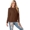 image:imageGRECERELLE 2026 Womens Fall Winter Long Sleeve Casual Pullover Sweater TopsCoffee