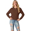 image:imageGRECERELLE 2026 Womens Fall Winter Long Sleeve Casual Pullover Sweater TopsCoffee