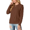 image:imageGRECERELLE 2026 Womens Fall Winter Long Sleeve Casual Pullover Sweater TopsCoffee