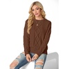 image:imageGRECERELLE 2026 Womens Fall Winter Long Sleeve Casual Pullover Sweater TopsCoffee