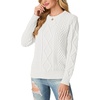 image:imageGRECERELLE 2026 Womens Fall Winter Long Sleeve Casual Pullover Sweater TopsCream White