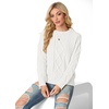 image:imageGRECERELLE 2026 Womens Fall Winter Long Sleeve Casual Pullover Sweater TopsCream White