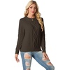 image:imageGRECERELLE 2026 Womens Fall Winter Long Sleeve Casual Pullover Sweater TopsDark Coffee
