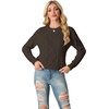 image:imageGRECERELLE 2026 Womens Fall Winter Long Sleeve Casual Pullover Sweater TopsDark Coffee