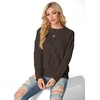 image:imageGRECERELLE 2026 Womens Fall Winter Long Sleeve Casual Pullover Sweater TopsDark Coffee
