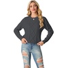 image:imageGRECERELLE 2026 Womens Fall Winter Long Sleeve Casual Pullover Sweater TopsDark Gray